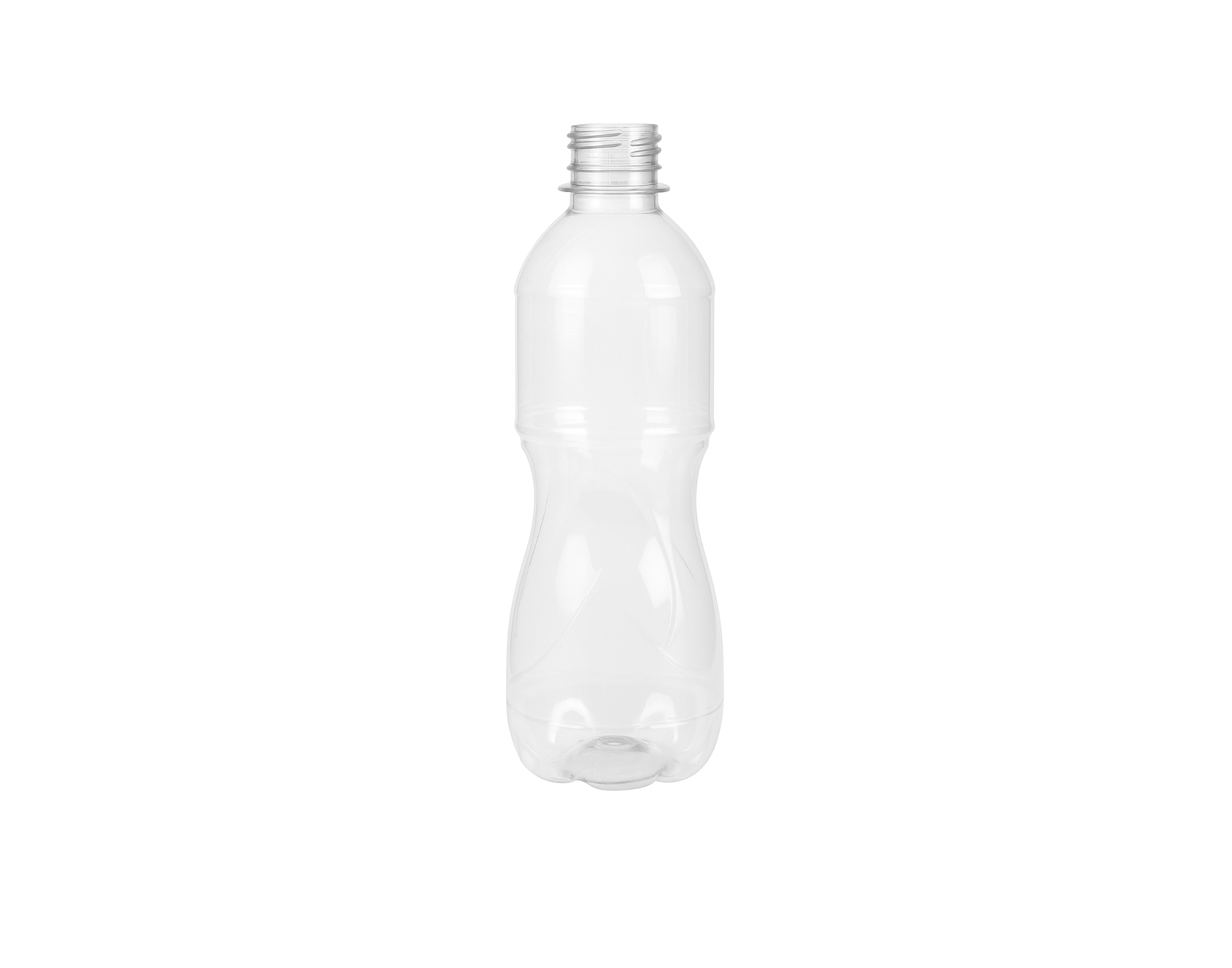 Botella 500 ml No Petaloide Cuello Corto PET Natural 20 gr